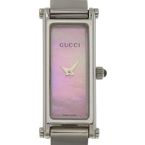 GUCCI shell Watches 1500L Pink shellDial Stainless Steel Quartz Analog display - Picture 1 of 8